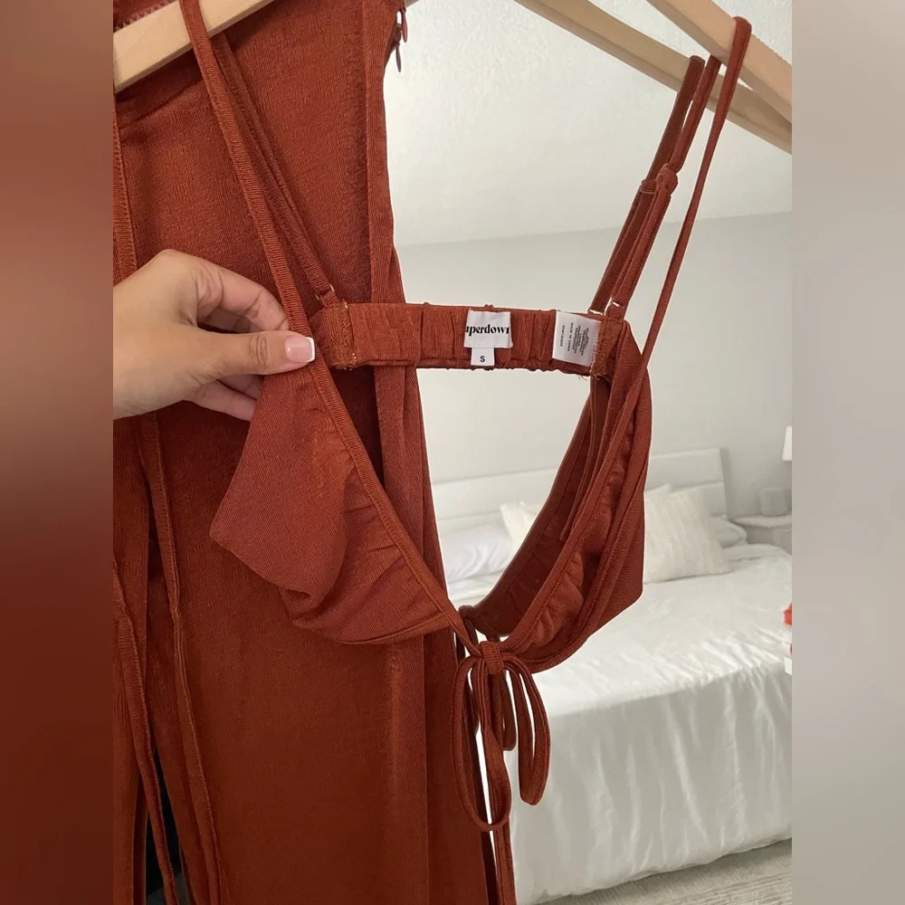 Superdown Orange/Rust Irene Strappy Pant Set - Picture 4 of 4